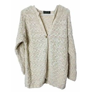Blarney Woollen Mills Ireland Made Cardigan Jumper Small Chunky Boho Lagenlook